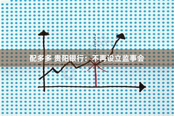配多多 贵阳银行：不再设立监事会