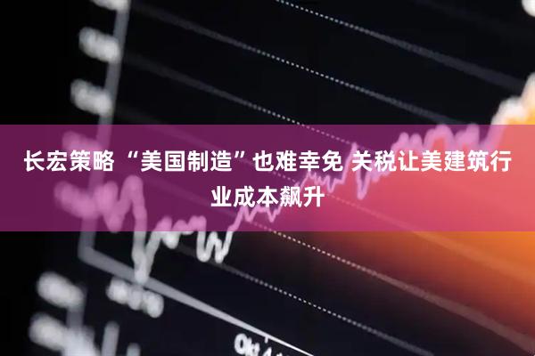 长宏策略 “美国制造”也难幸免 关税让美建筑行业成本飙升